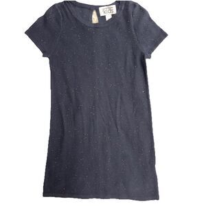 Cotton By Autumn Cashmere Navy Blue Confetti Sweater‎ Dress XS Kids Baby Sequin